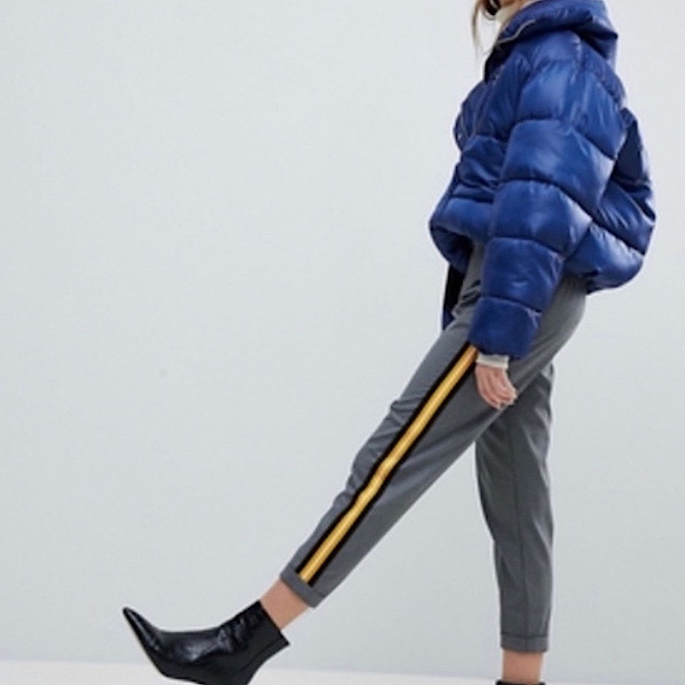 Bershka Gray Joggers with Side Stripes